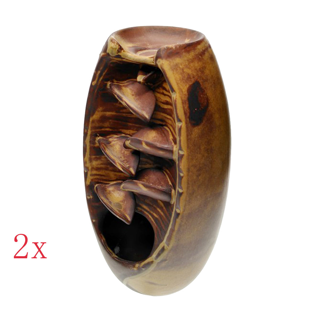 2Pcs Mountain Smoke Backflow Incense Burner Stick Cone Holder Decor Ornament
