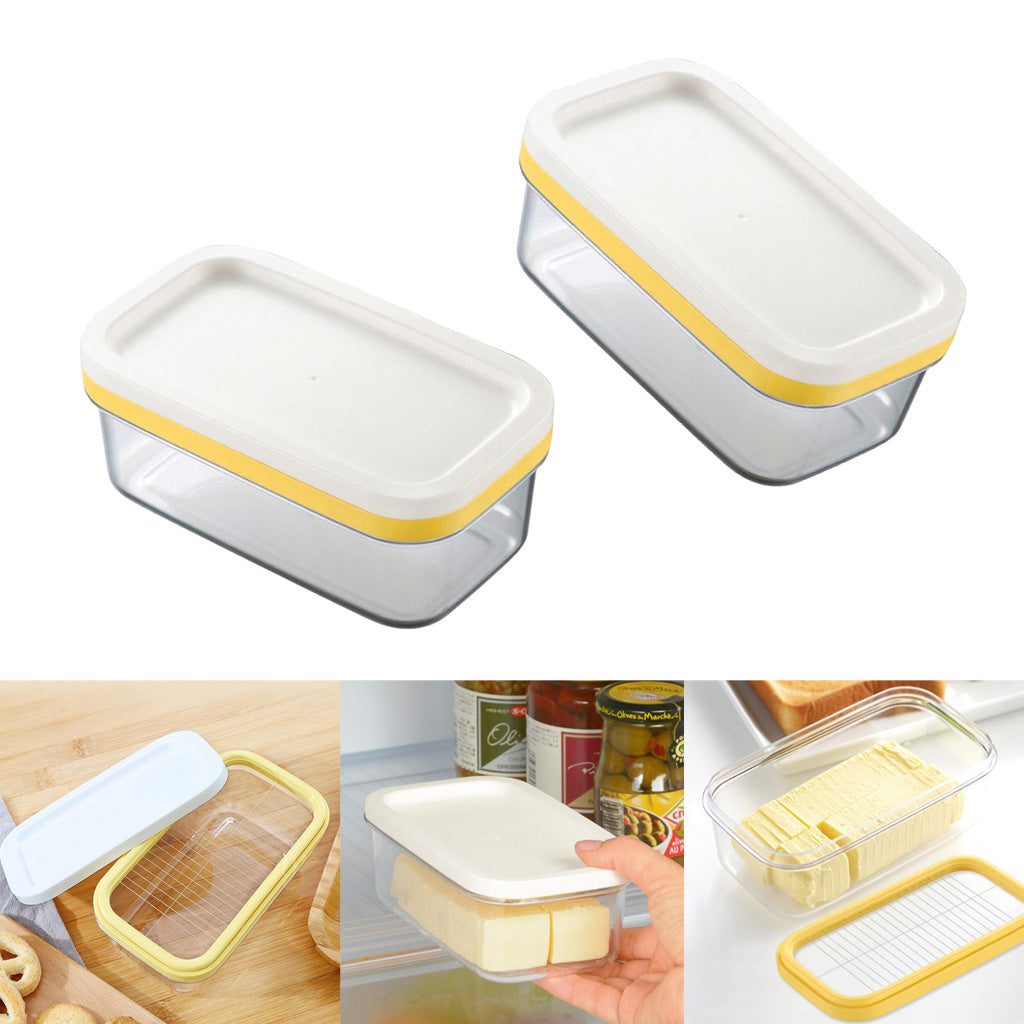 2pcs Butter Keeper Box Fresh Storage Container For Bread, Cakes, Cookies