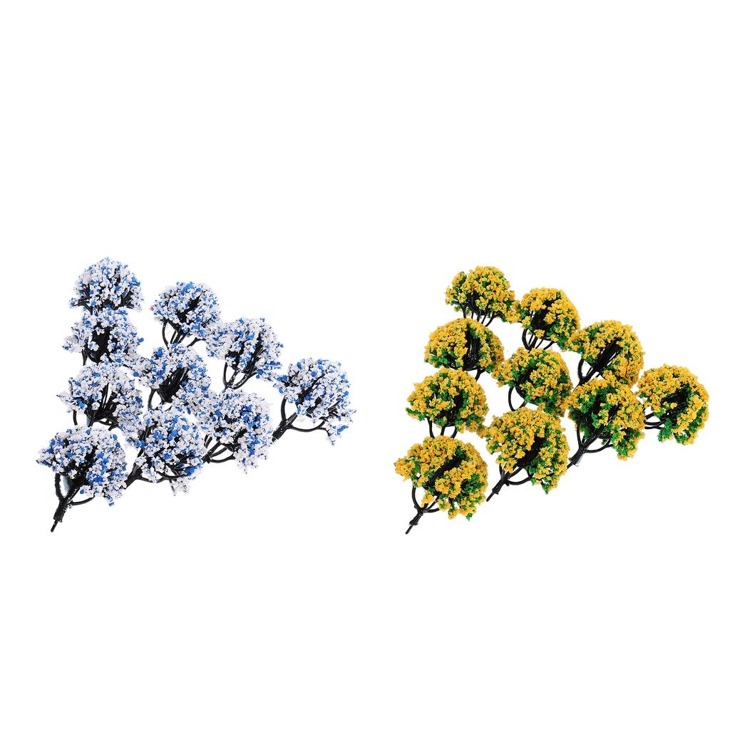 1/150 N Scale Railroad Scenery Landscape Model Tree with Flowers, Pack of 20