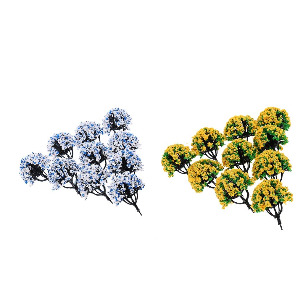 1/150 N Scale Railroad Scenery Landscape Model Tree with Flowers, Pack of 20
