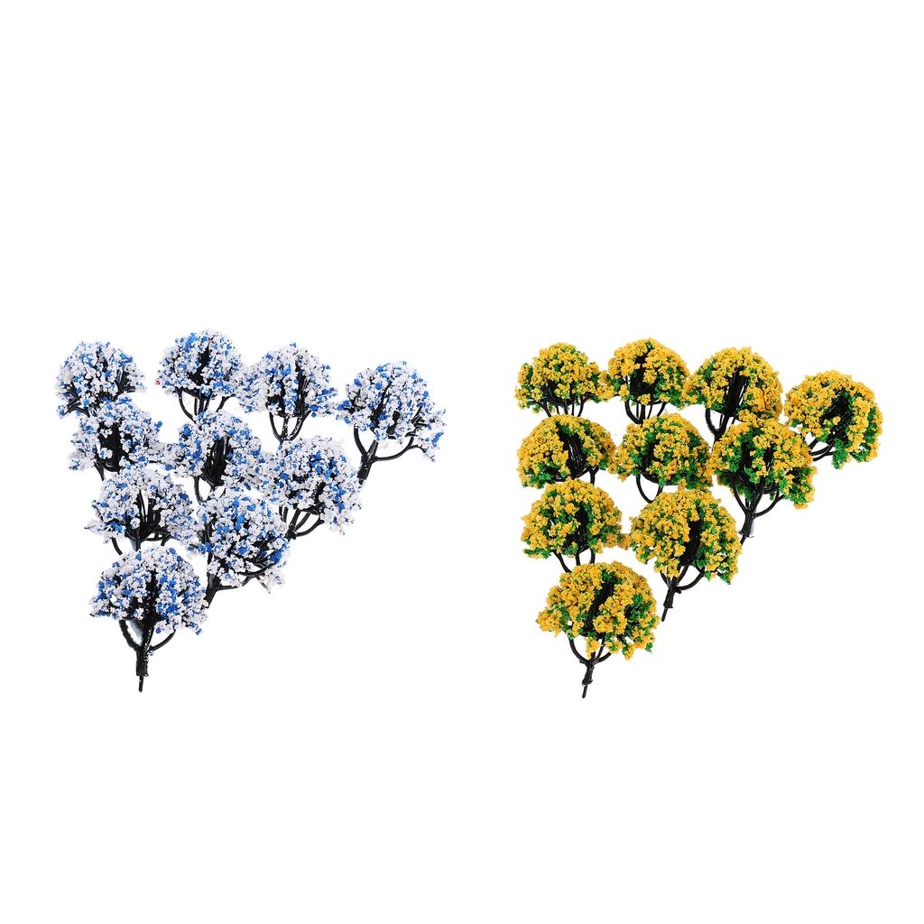 1/150 N Scale Railroad Scenery Landscape Model Tree with Flowers, Pack of 20
