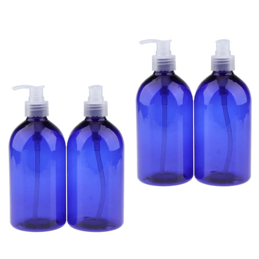 4Pcs 500mL Travel Lotion Pump Bottles Makeup Shower Gel Storage Containers