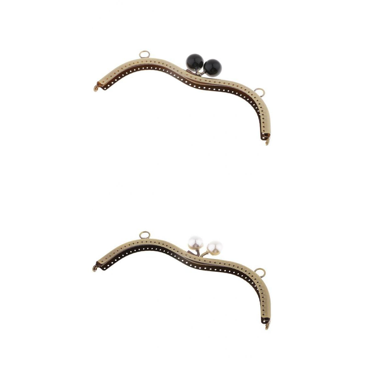 2Pcs Retro Metal Purse Clutch Handle DIY Bag Craft Frame Kiss Clasp Lock