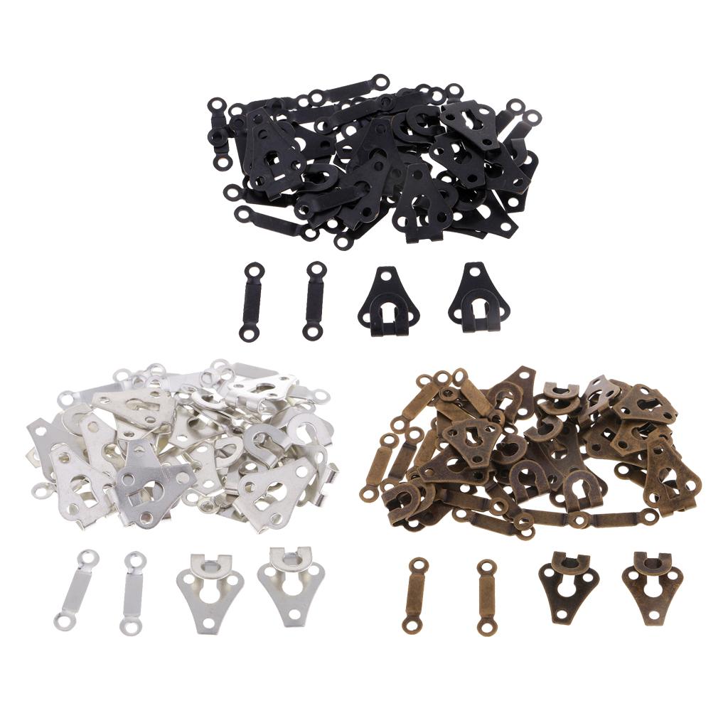 60 Sets Copper Hook and Eye Closures Fastener for Trouser Jeans Dress Sewing