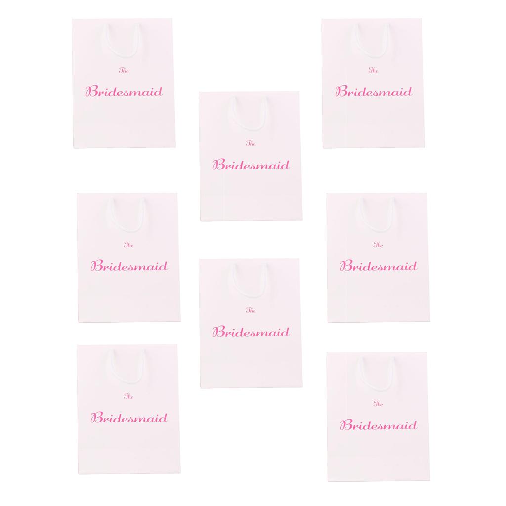 8pcs Large The Bridesmaid Wedding Party Paper Gift Favour Bag Handle White