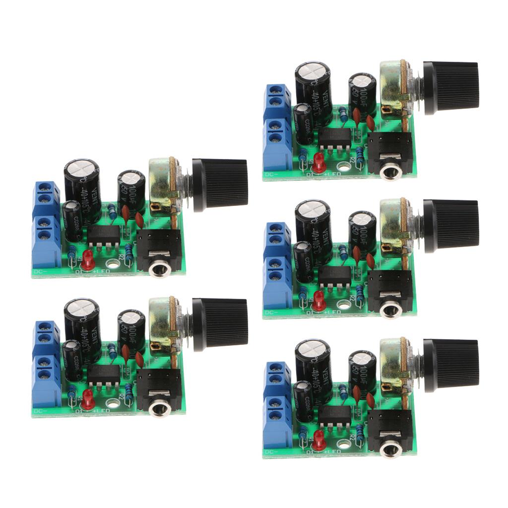 5PCS LM386 Audio Amplifier Board 0.5-10W DC3-12V Stereo AMP Single-Channel