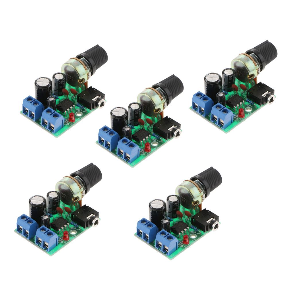 5PCS LM386 Audio Amplifier Board 0.5-10W DC3-12V Stereo AMP Single-Channel