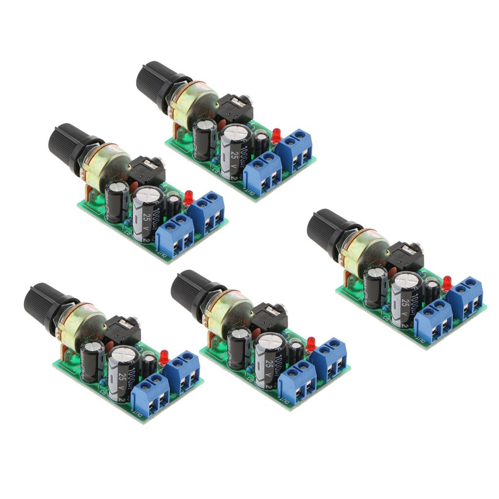 5PCS LM386 Audio Amplifier Board 0.5-10W DC3-12V Stereo AMP Single-Channel