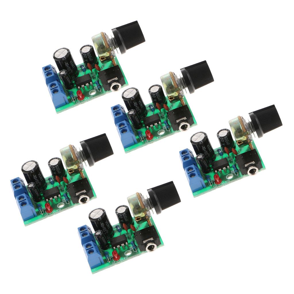 5PCS LM386 Audio Amplifier Board 0.5-10W DC3-12V Stereo AMP Single-Channel