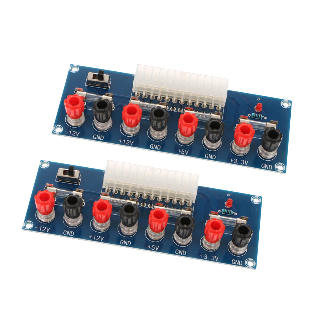2x 24 Pins ATX Benchtop Power Board Computer Power Supply Breakout Adapter