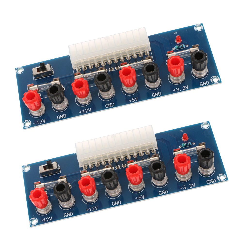 2x 24 Pins ATX Benchtop Power Board Computer Power Supply Breakout Adapter