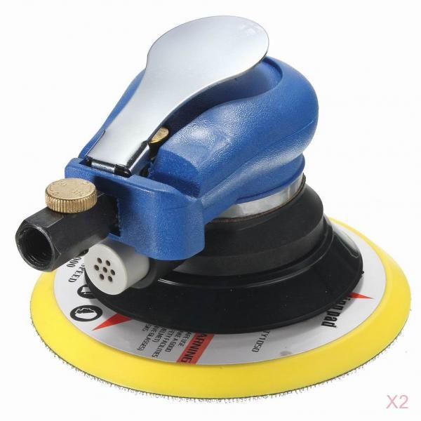 2x 6'' Air Orbital Sander Pneumatic Disc Polisher Grinding Sanding Tool