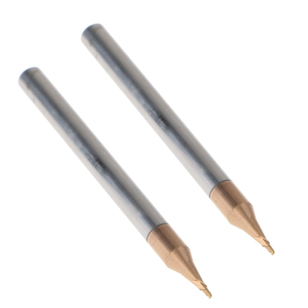 2x HRC55 Tungsten Carbide Coated Ball Nose End Mill CNC Tool Radius 0.5mm