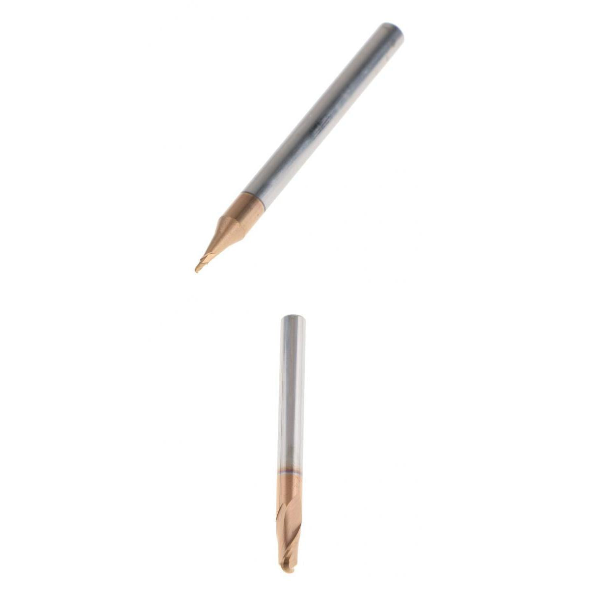 2x HRC55 Tungsten Carbide Coated Ball Nose End Mill CNC Tool R2.5x5 + R0.5x4