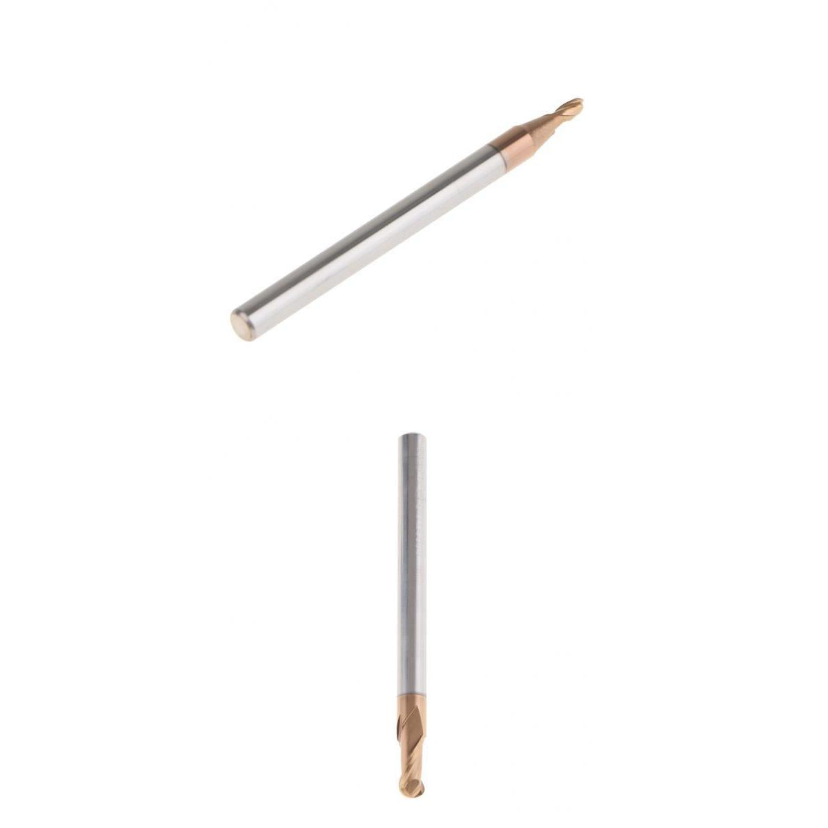 2x HRC55 Tungsten Carbide Coated Ball Nose End Mill CNC Tool, R1*4 + R2*4