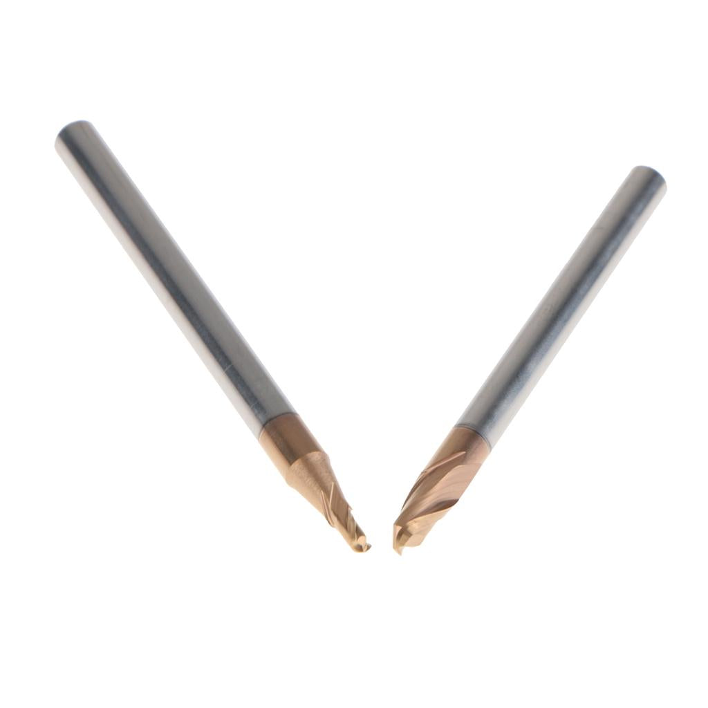 2x HRC55 Tungsten Carbide Coated Ball Nose End Mill CNC Tool, R1*4 + R2*4