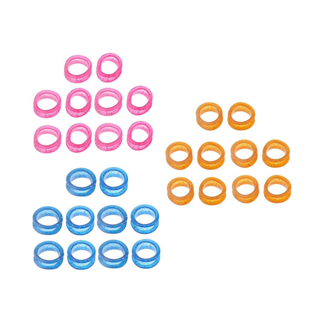 30pcs Silicone Barber Hair Grooming Shears Scissor Finger Ring Grips Inserts
