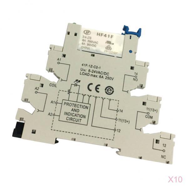10PCS Hongfa HF41F PCB Relay 5 PIN Relay Socket 6-24V AC/DC 6A 41F-1Z-C2-1