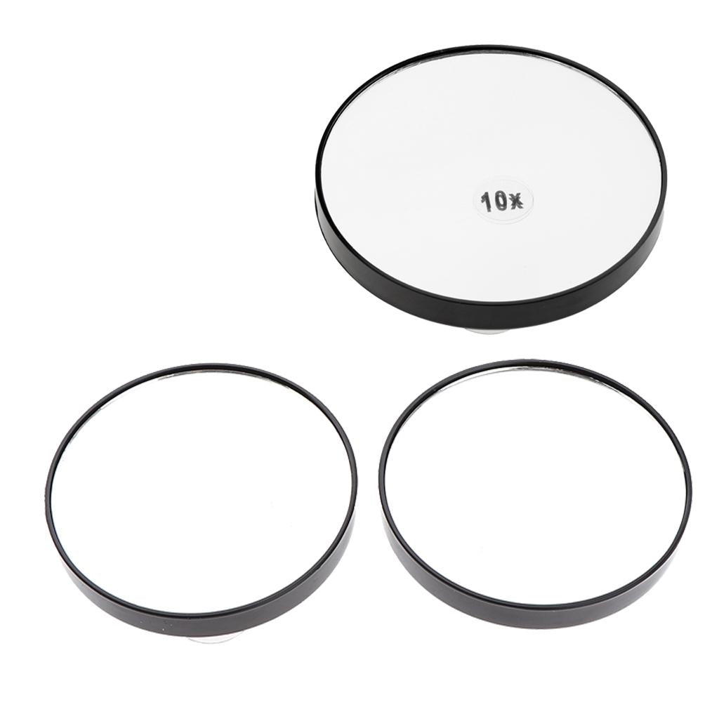 5X/10X Magnifying Suction Cup Travel Mirror for Precise Makeup Apply 3pcs
