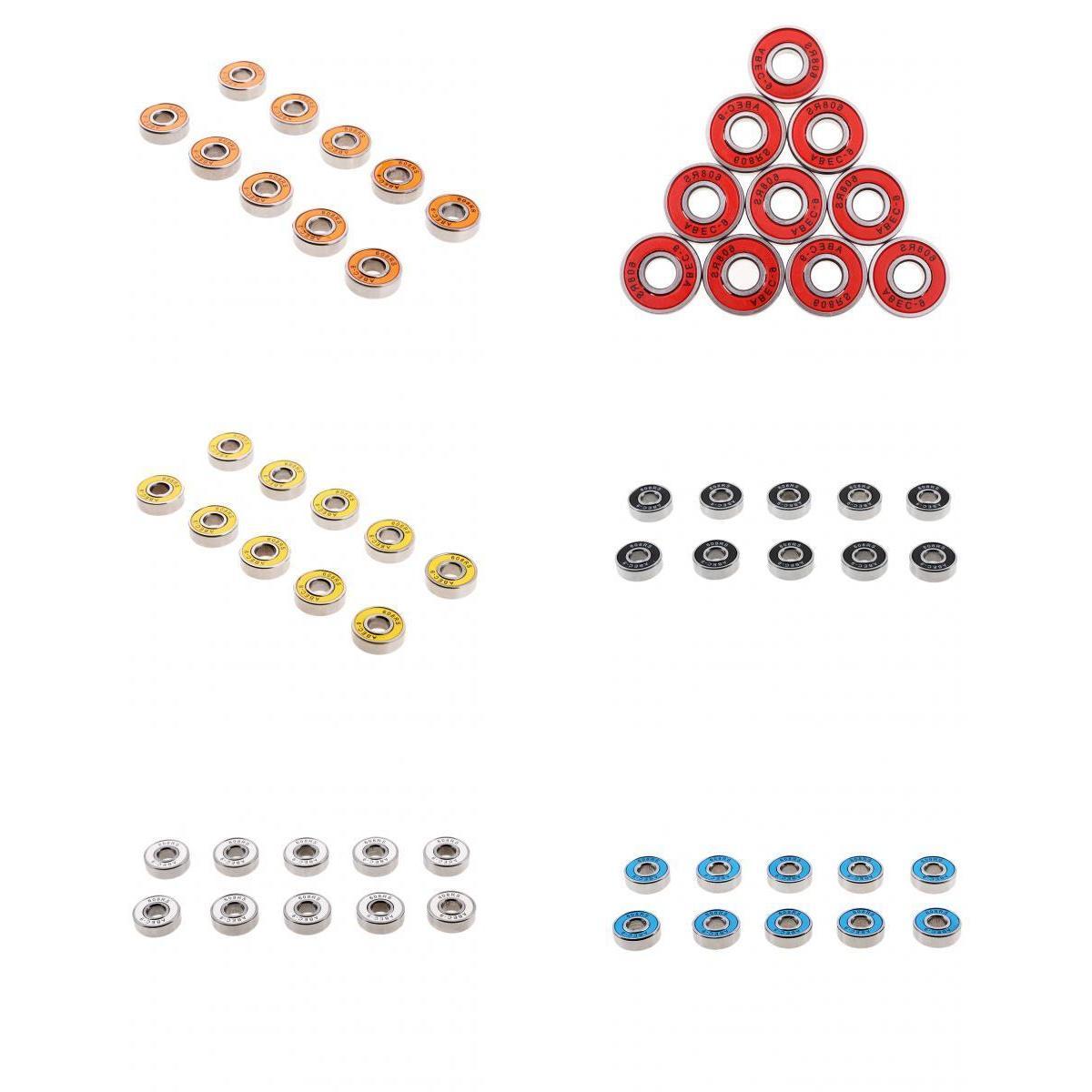 60 Pieces ABEC-9 608RS Roller Skate Wheel Bearings Seal Ball Bearings Orange