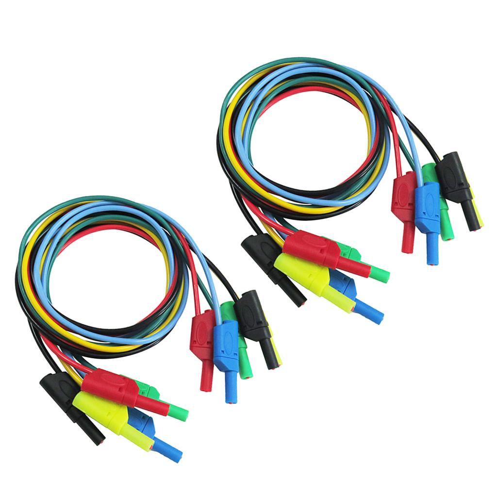 10pcs 4mm Banana to Banana Plug Soft Silicone Test Cable Lead for Multimeter