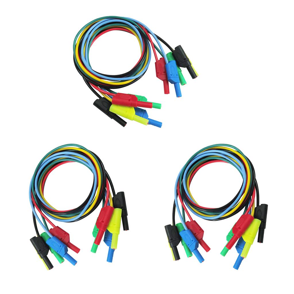 15pcs 4mm Banana to Banana Plug Soft Silicone Test Cable Lead for Multimeter