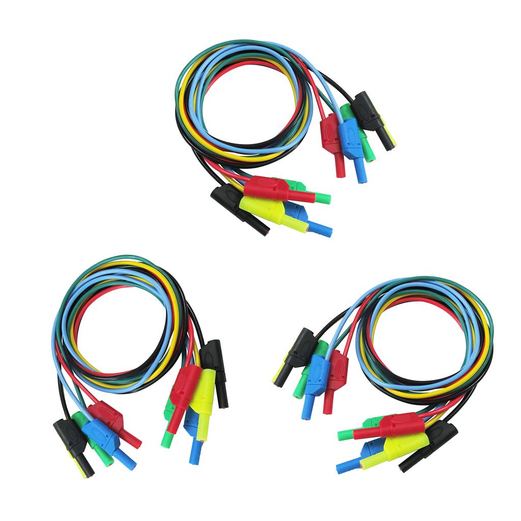 15pcs 4mm Banana to Banana Plug Soft Silicone Test Cable Lead for Multimeter