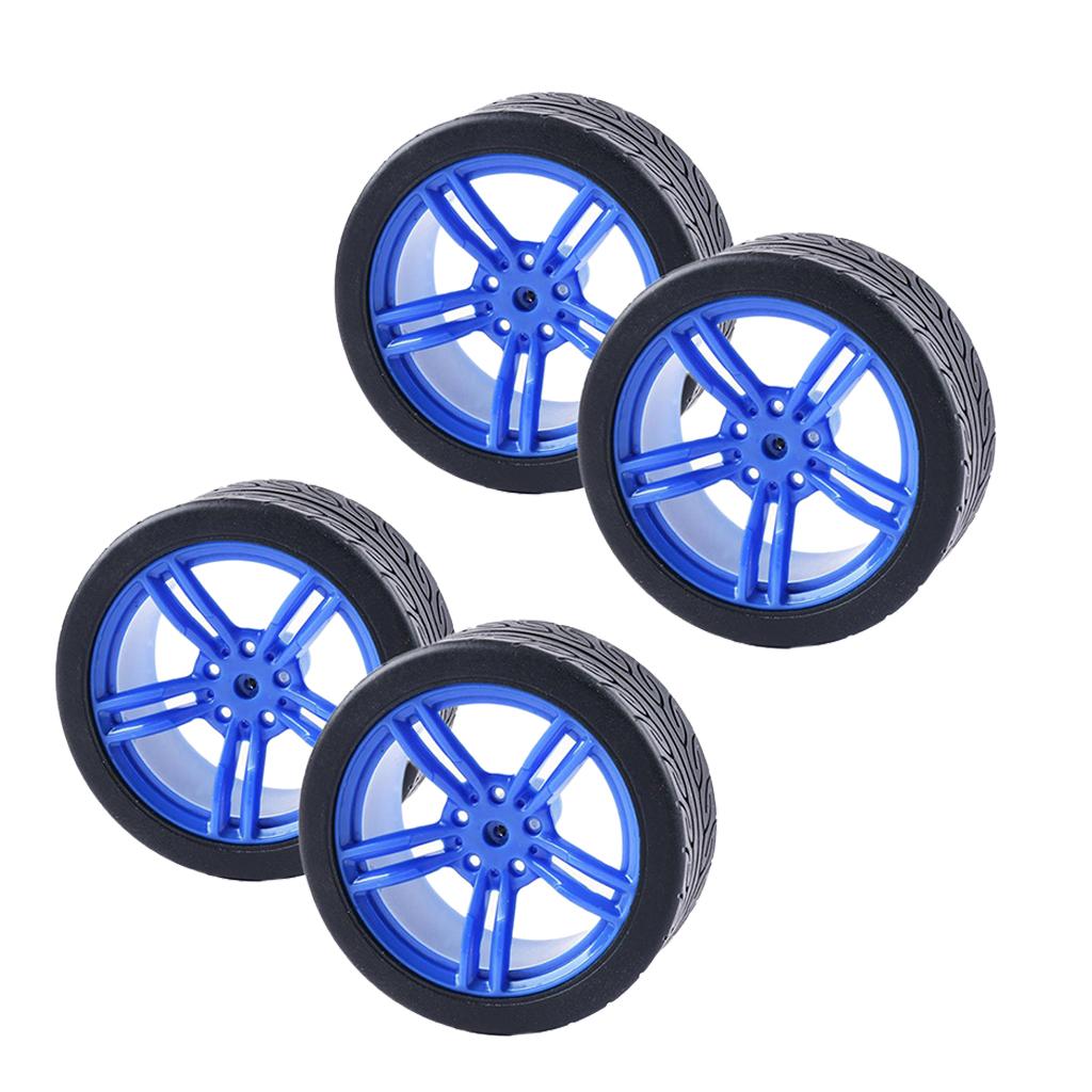 4pcs Rubber Tire TT Motor Car Wheel RC Model DIY Toy Car accessories #2