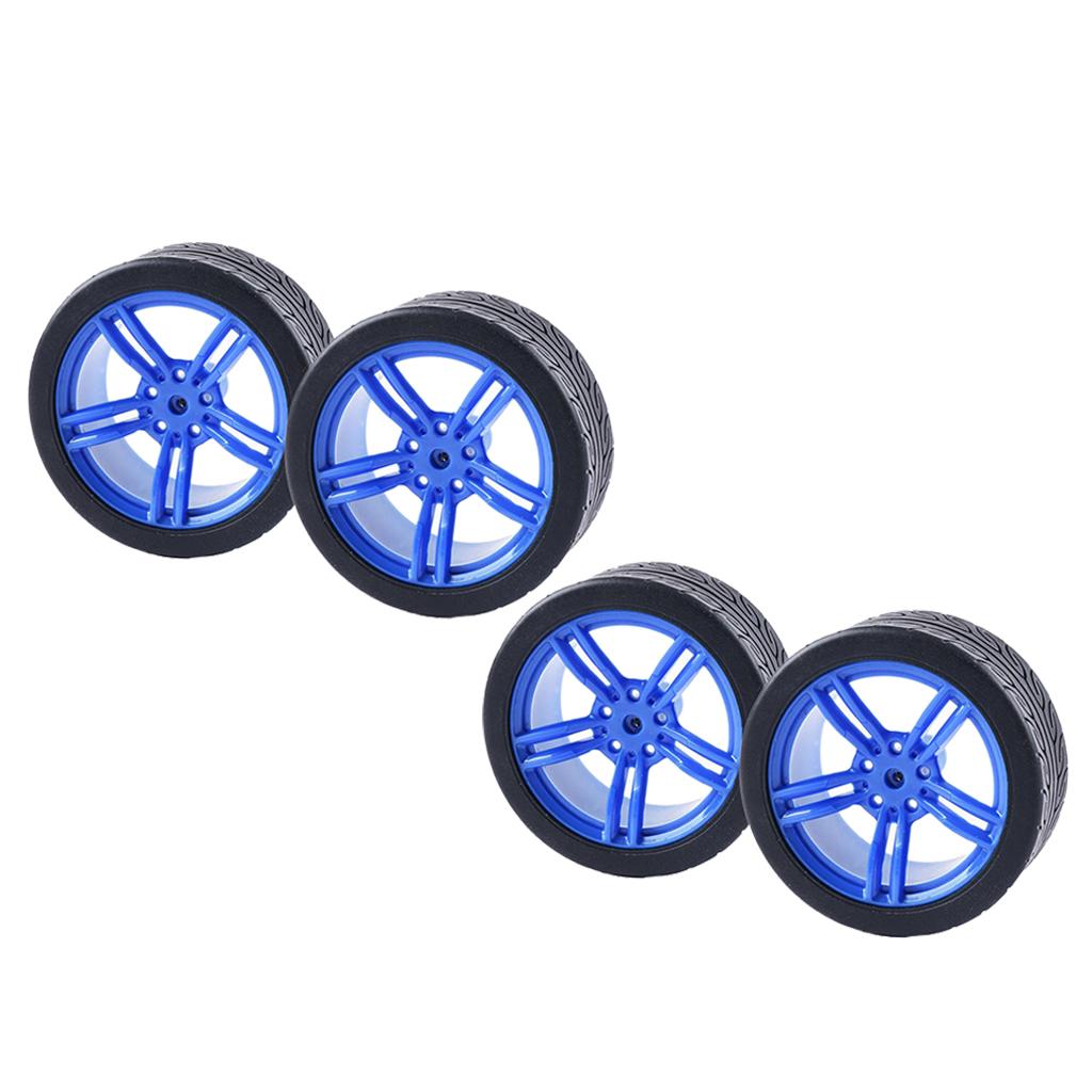 4pcs Rubber Tire TT Motor Car Wheel RC Model DIY Toy Car accessories #2