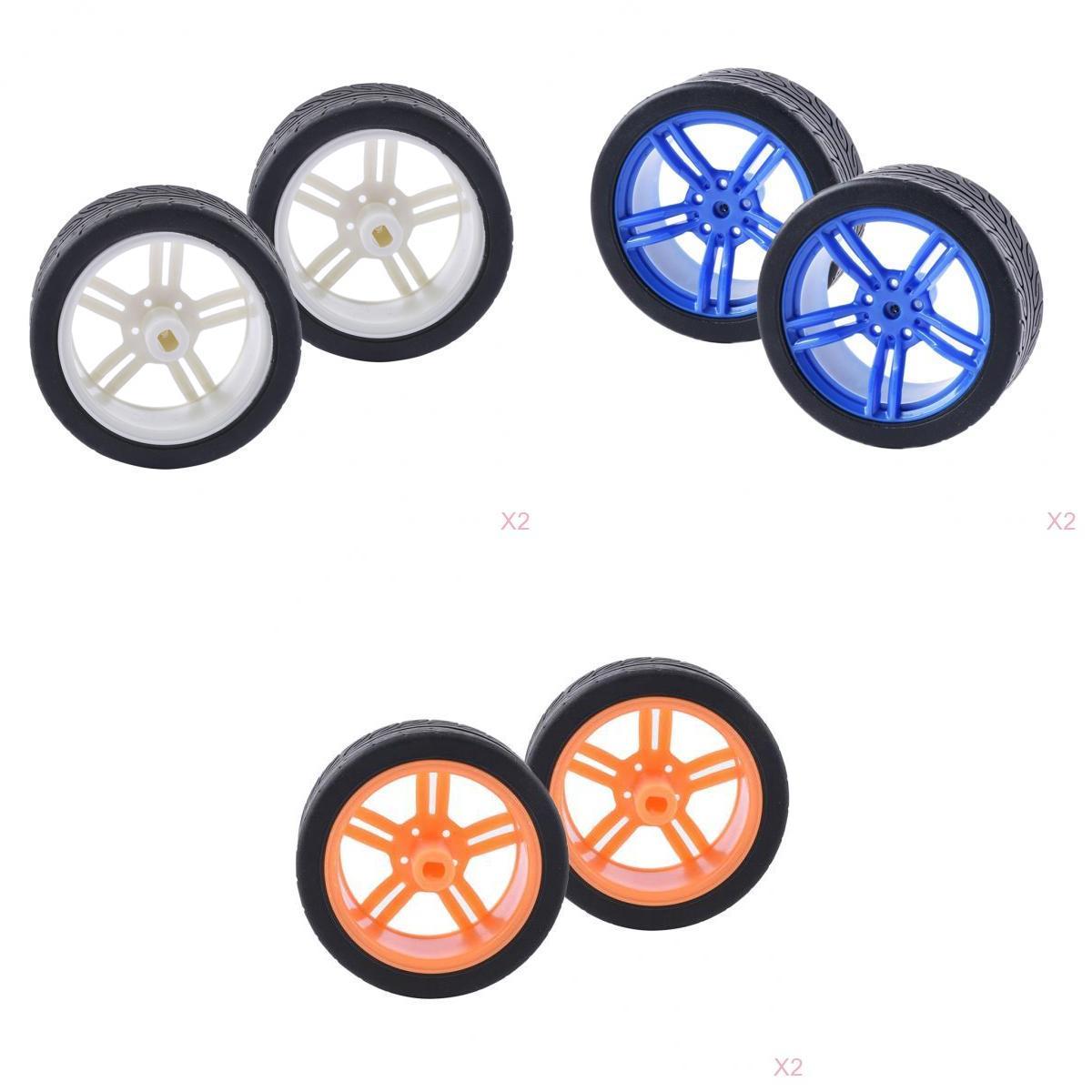 12pcs Rubber Tire TT Motor Car Wheel RC Model DIY Toy Car accessories #1/2/3