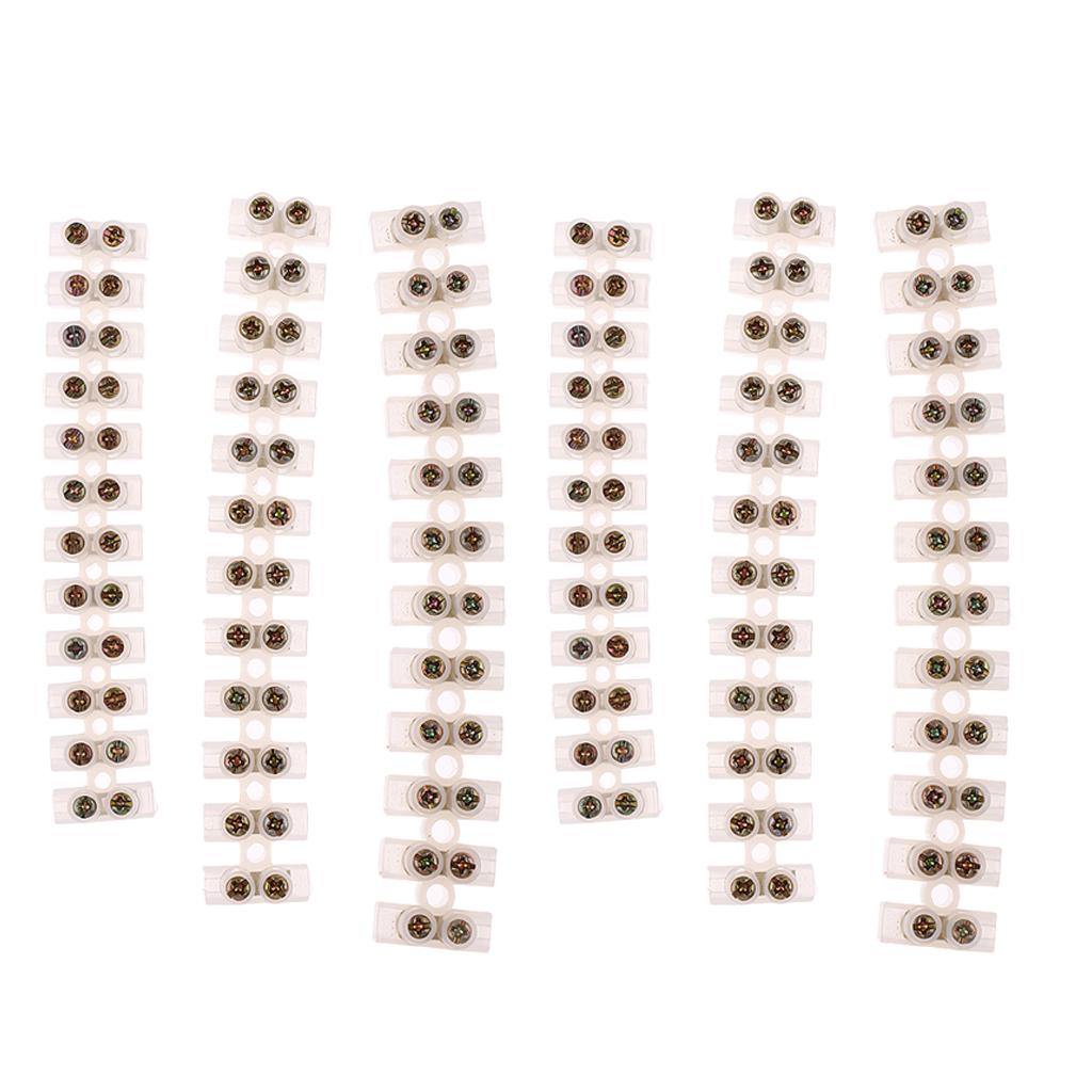 6 Pieces 3A 5A 10A 12 Position Screw Terminal Strip Block Wire Connector