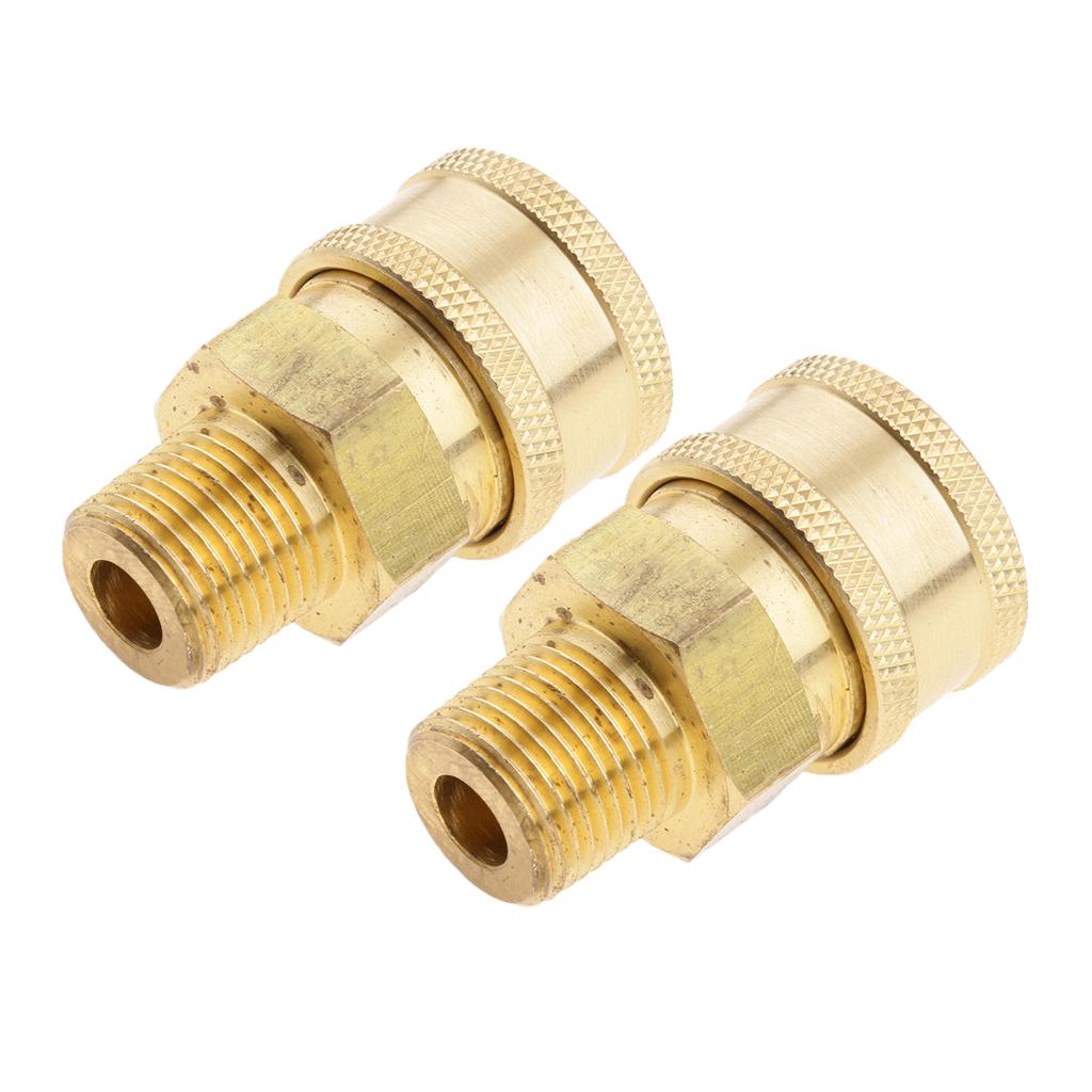 2X Female to 3/8 Male Socket Brass Pressure Washer Quick Connect Fitting