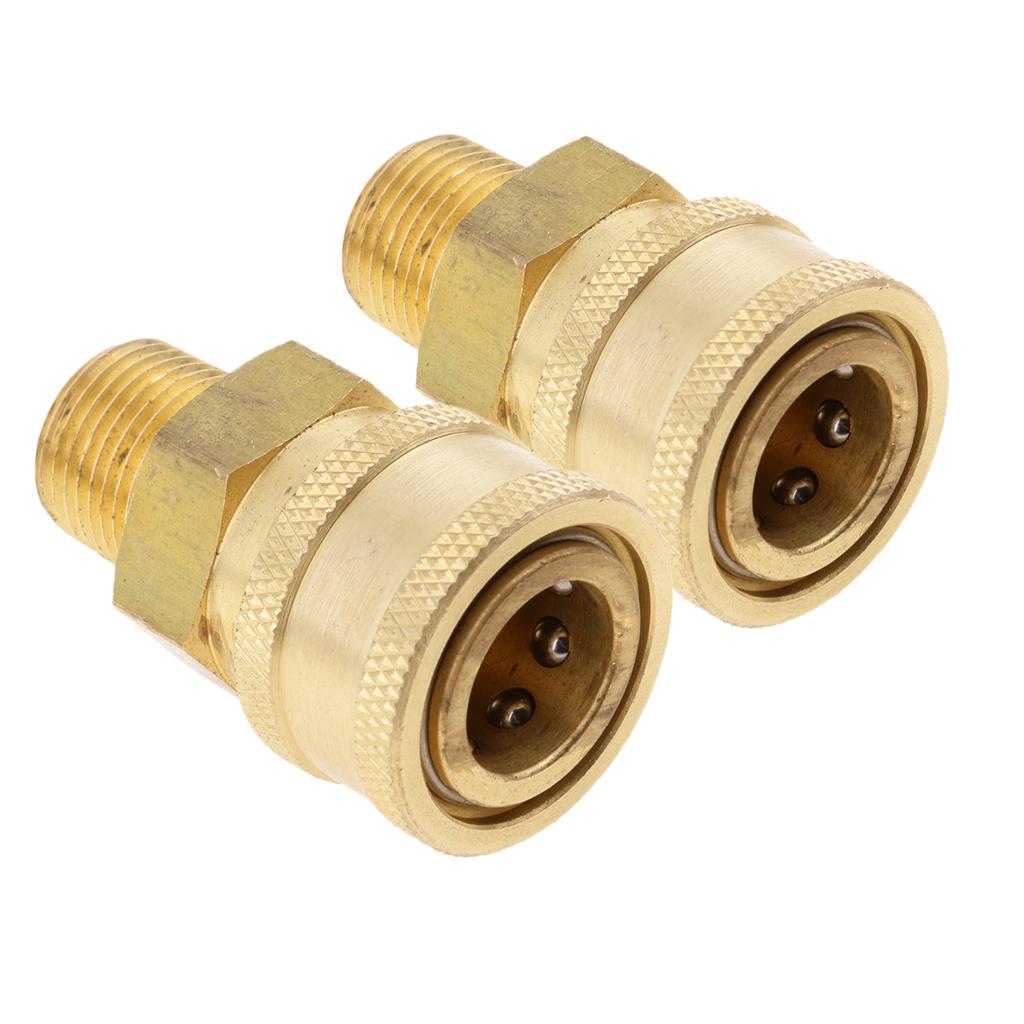 2X Female to 3/8 Male Socket Brass Pressure Washer Quick Connect Fitting