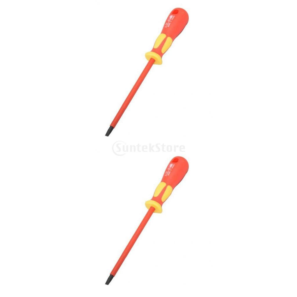 2Pcs Insulated Multi Manual Flat Slotted Screwdriver Repair Tool 2.5MM 3.0MM