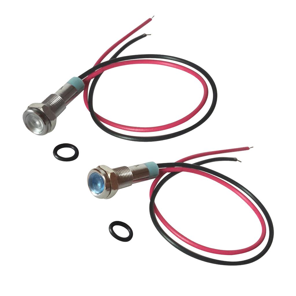6mm Metal Indicator Light Waterproof Signal Pilot Dash Lamp 6V Blue+White