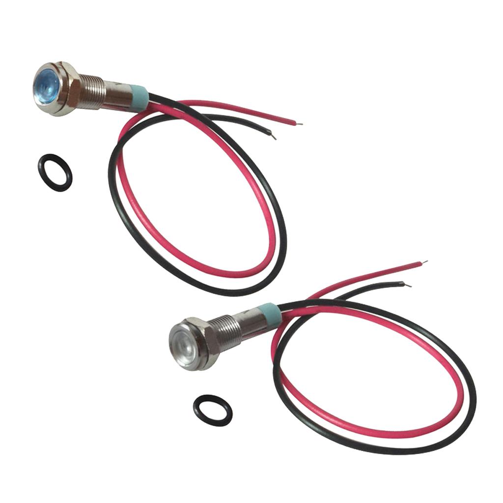 6mm Metal Indicator Light Waterproof Signal Pilot Dash Lamp 6V Blue+White