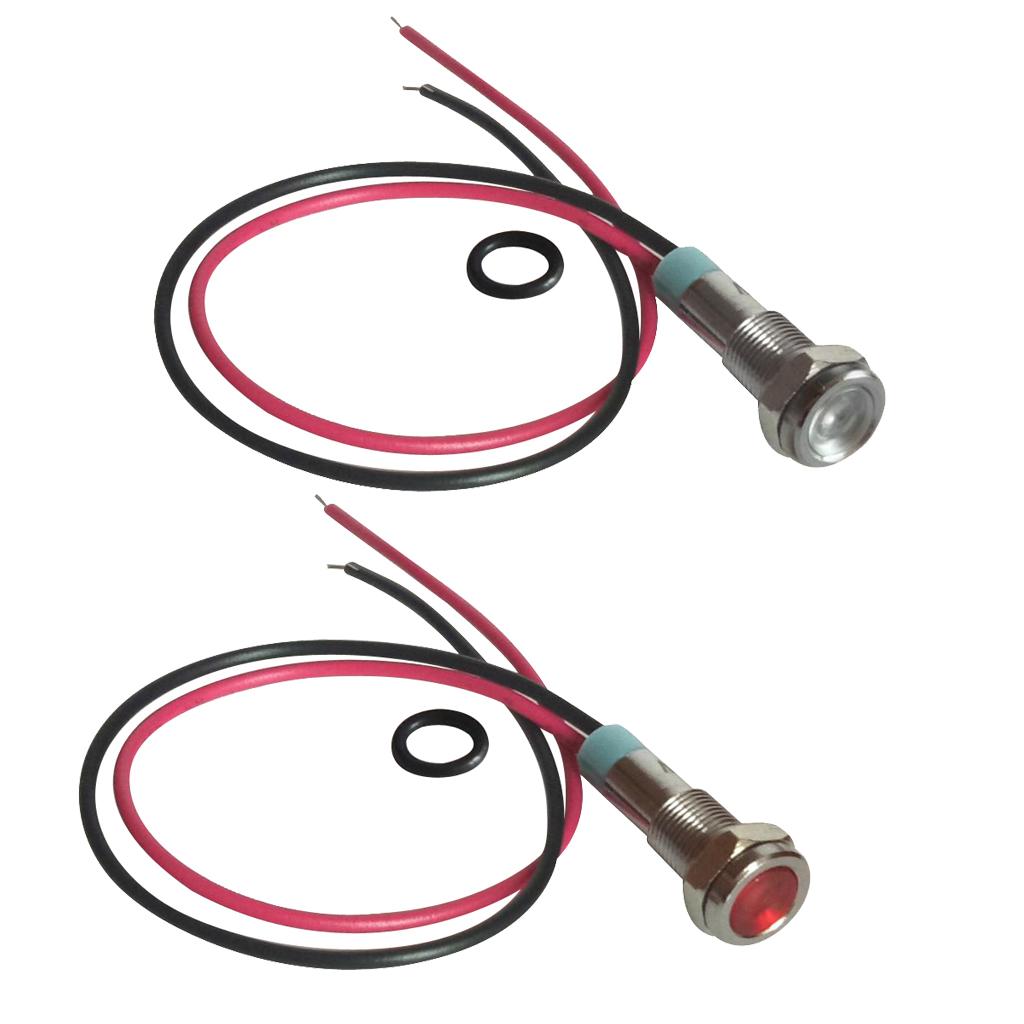 6mm Metal Indicator Light Waterproof Signal Pilot Dash Lamp 6V Red+White
