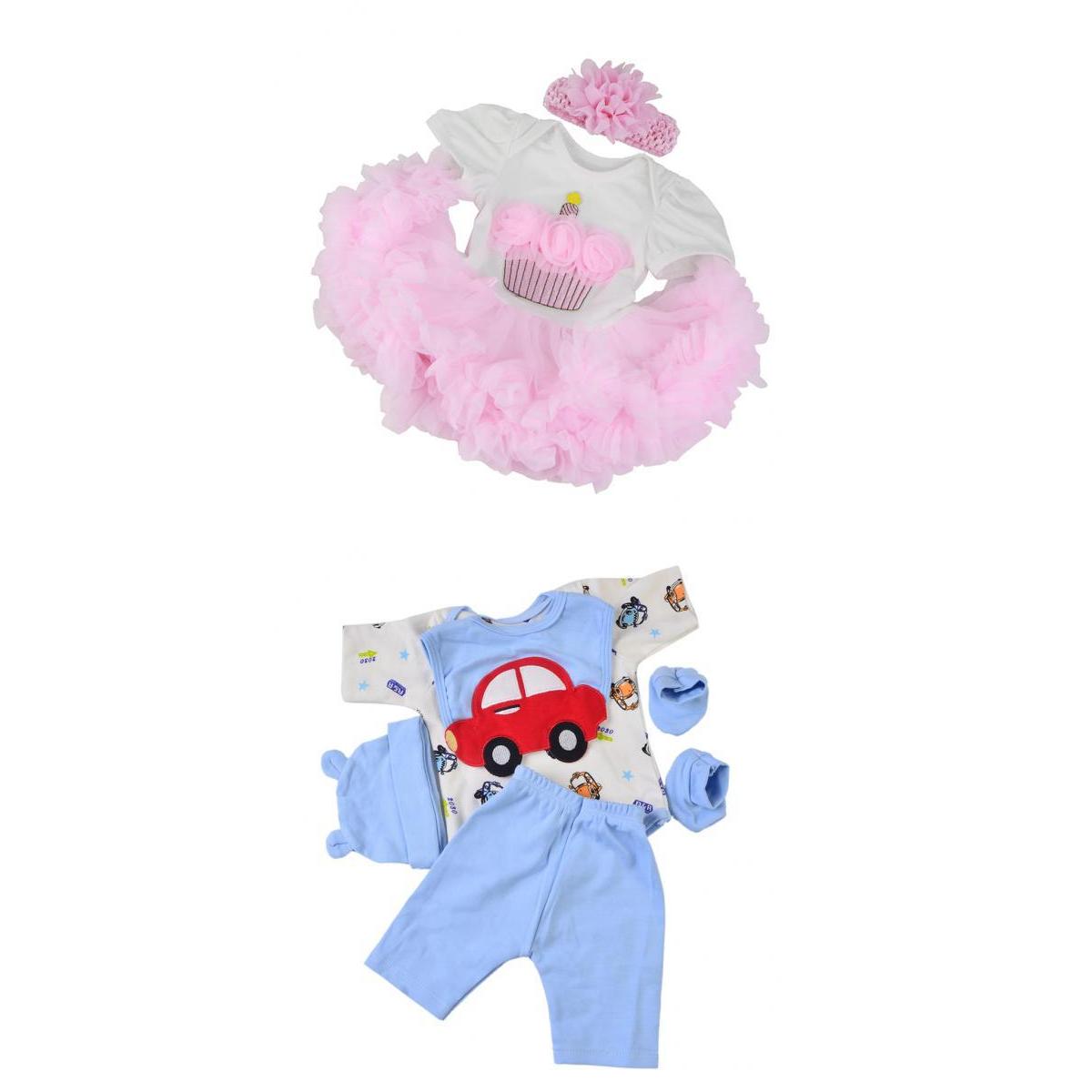 2 Sets Newborn Baby Doll Clothes Set for 22-23inch Reborn Doll Accessories