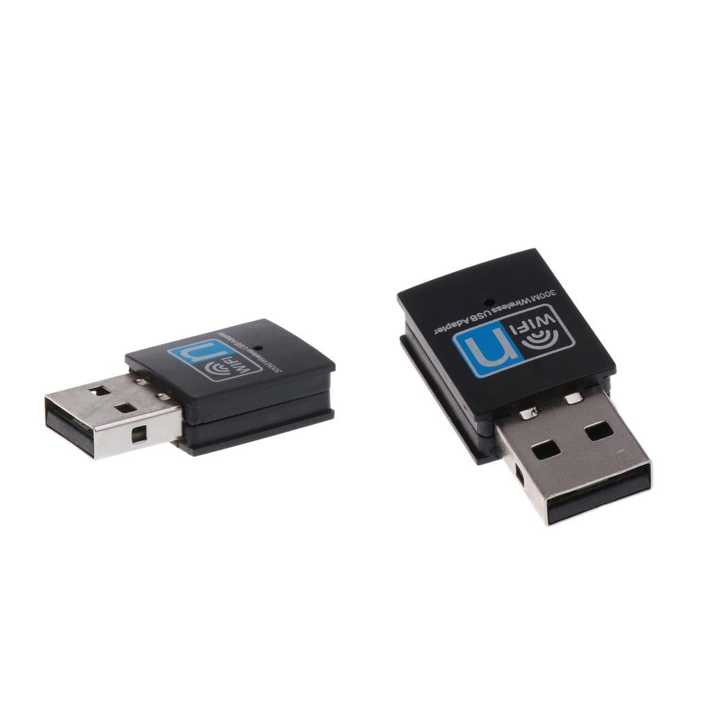 2Pcs 300Mbps USB WiFi Adapter Wireless Lan Network Card Adapter Wifi Dongle