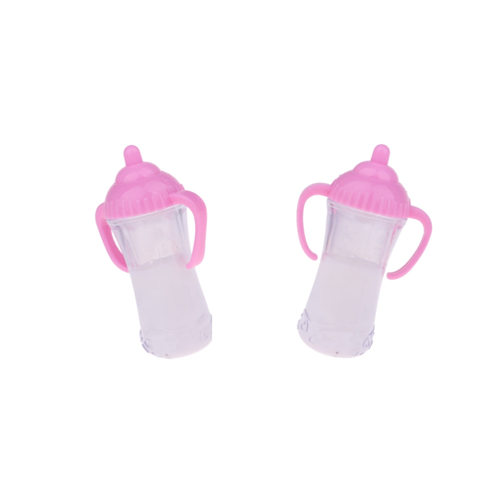 2pcs Baby Doll Feeding Bottle Milk Bottle for Mellchan Doll Nursery Room