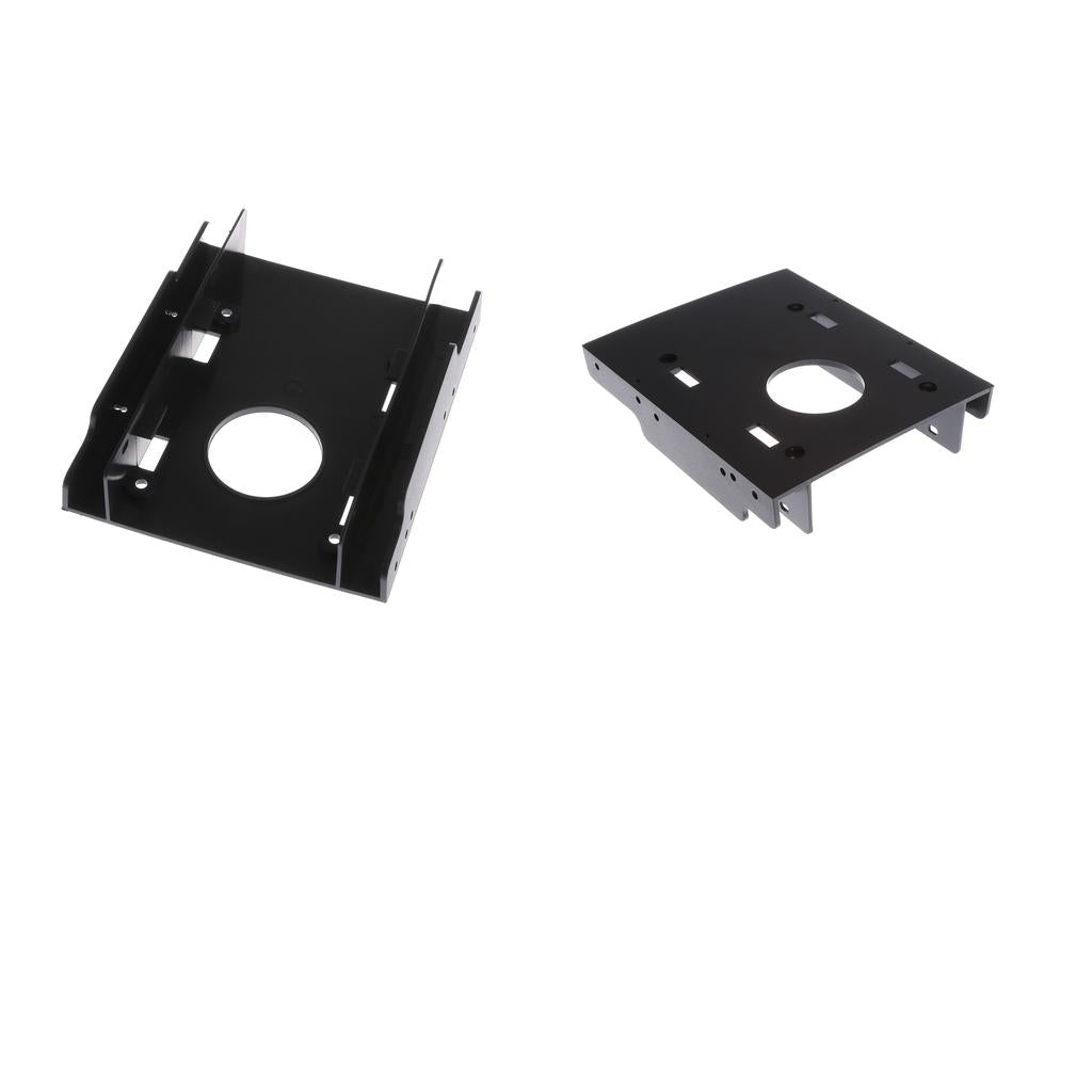 2x Dual Ports 2.5'' to 3.5'' Adapter Mounting Bracket Hard Drive Holder