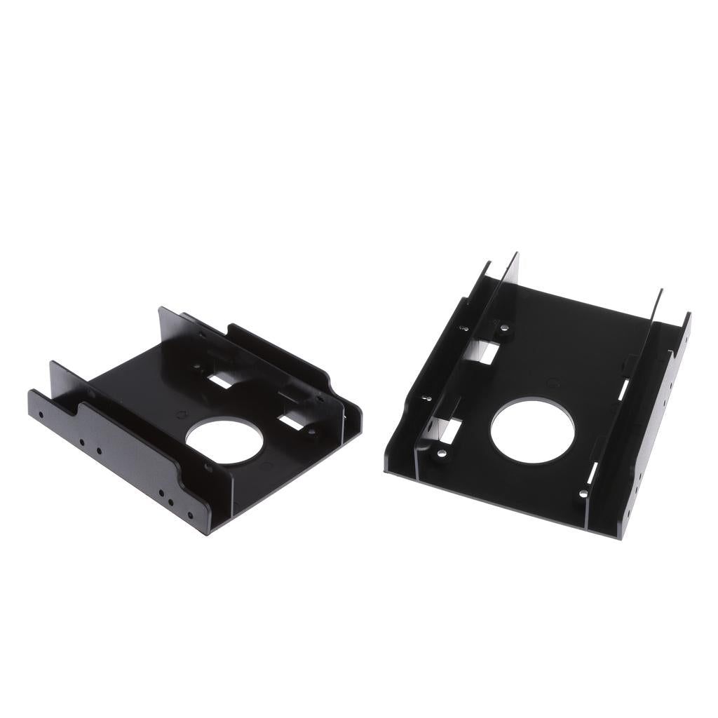 2x Dual Ports 2.5'' to 3.5'' Adapter Mounting Bracket Hard Drive Holder
