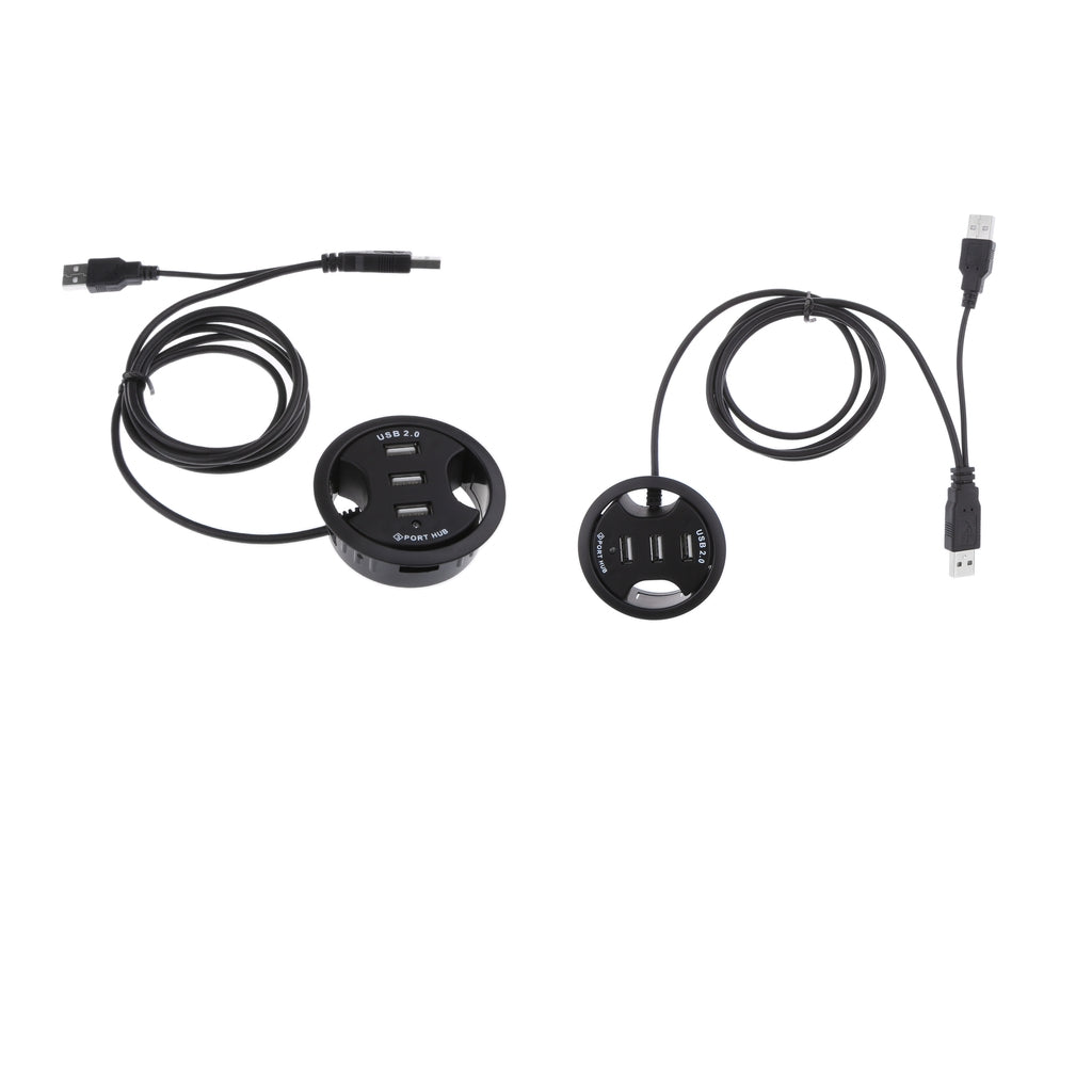 2Pcs 3Port USB 2.0 HUB PC Computer Grommet Cable Tidy Hole Cover Mounting