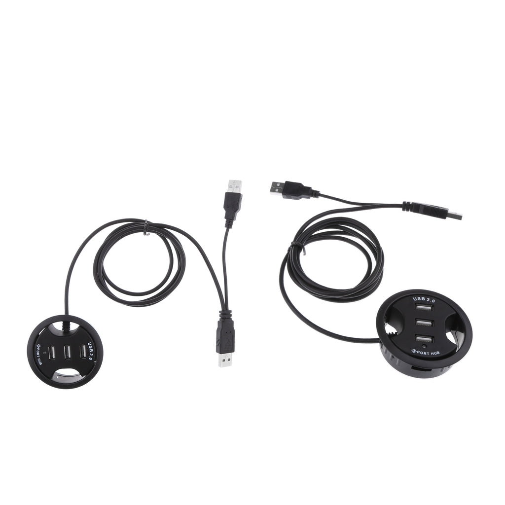 2Pcs 3Port USB 2.0 HUB PC Computer Grommet Cable Tidy Hole Cover Mounting