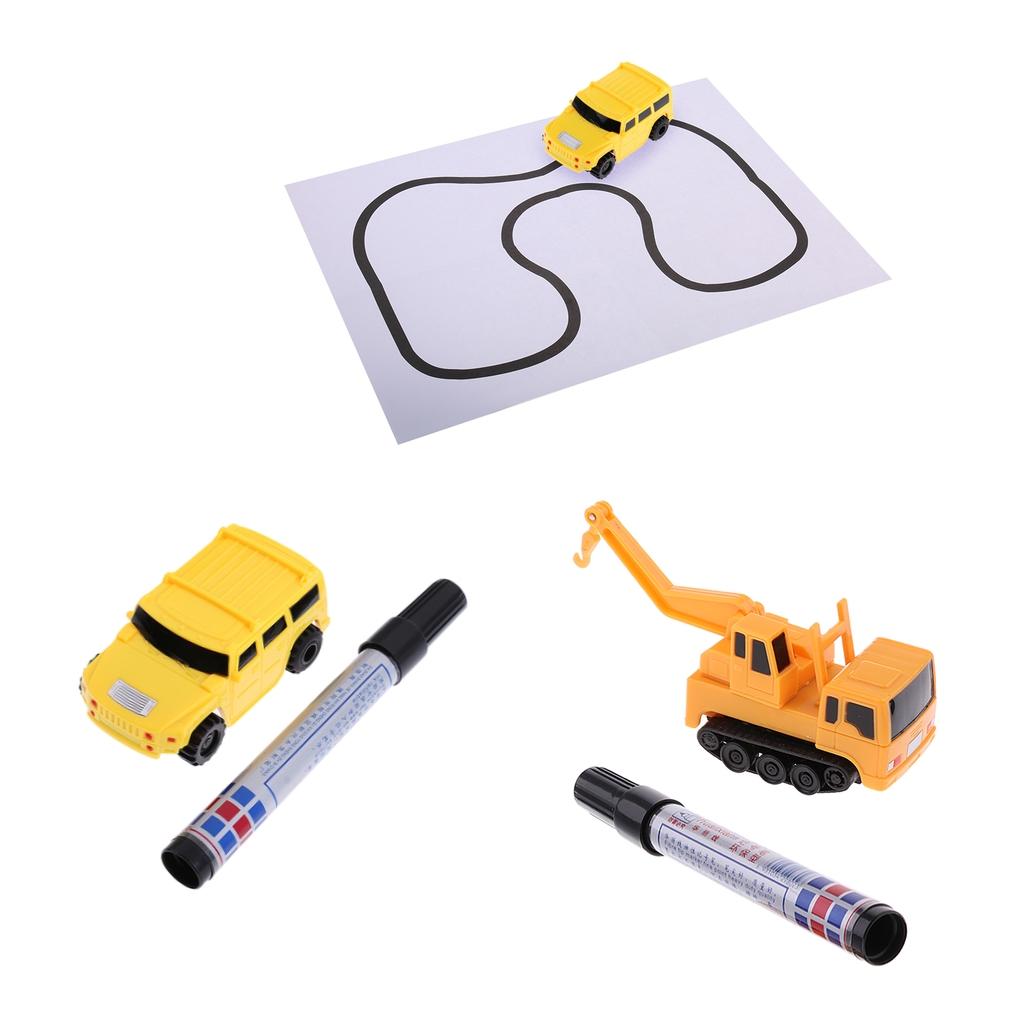 2x Magic Follow Any Drawn Line Pen Inductive Car Model Kids Toys Engineering