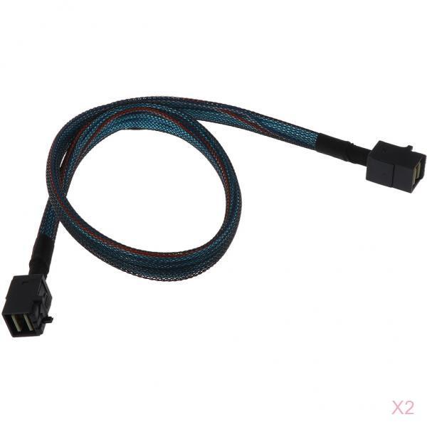 2x Internal Mini SAS HD Cable SFF-8643 to SFF-8643 Adapter Cord Connector 1M