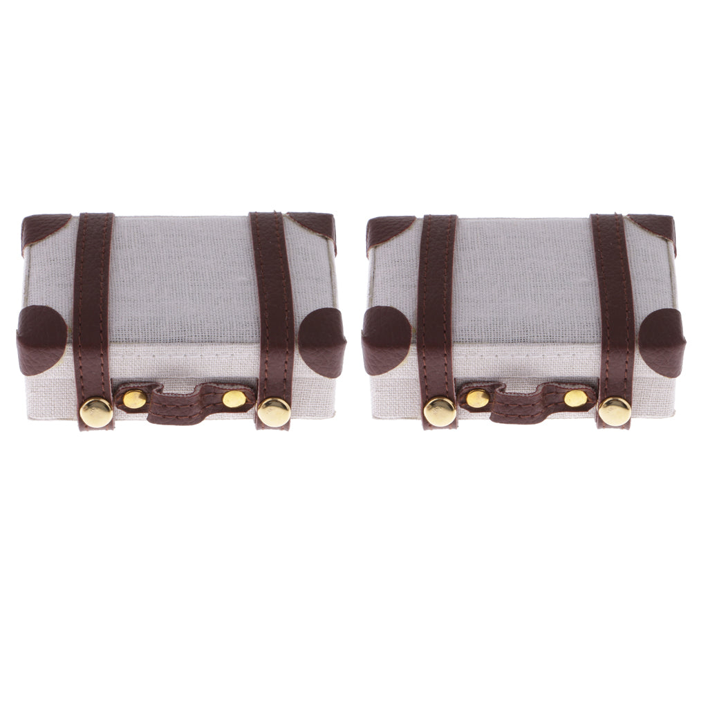 2 Pieces 1/6 Dollhouse Miniature Vintage Suitcase Luggage Cases Kids Toys