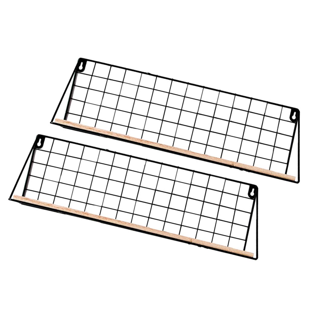 2x Metal Wood Wall Hanging Shelf Nordic Flower Bonsai Pots Book Storage Rack