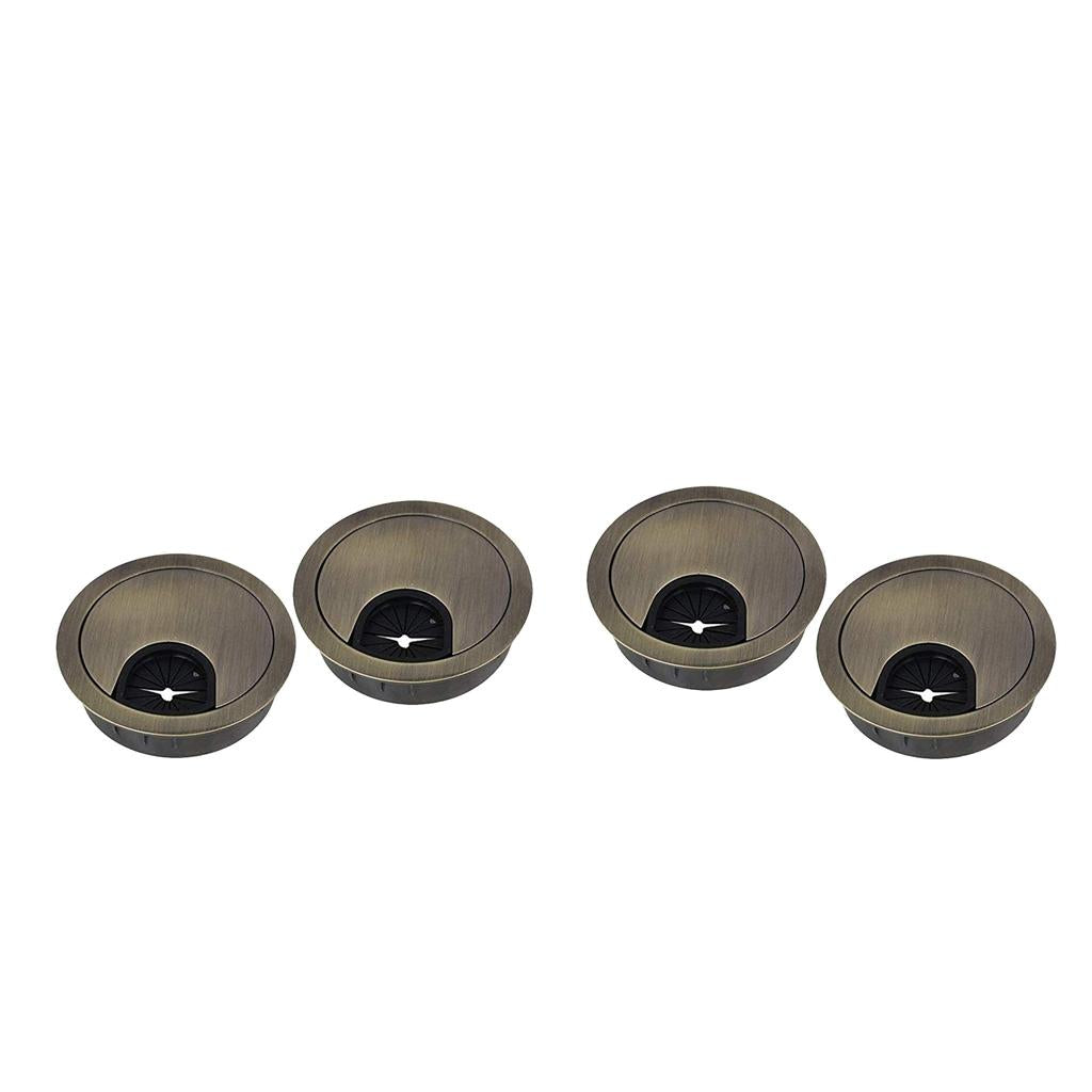 4Pcs 50mm Computer Desk Table Grommet Cable Port Wire Hole Cover-Bronze