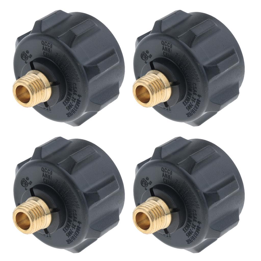 4Pieces QCC1 Propane Adapter Gas Valve Fitting with Acme Nut 1/4 Inch Male
